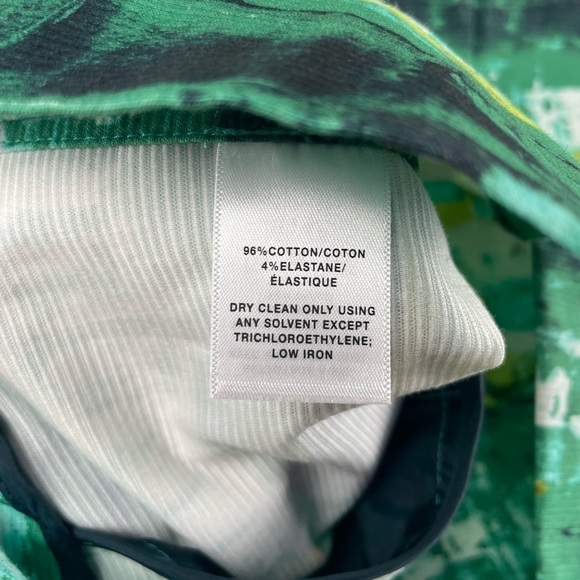 Lafayette 148 Watercolor Print Lightweight Jacket in Blue Green‎ Size 2 - Picture 7 of 8